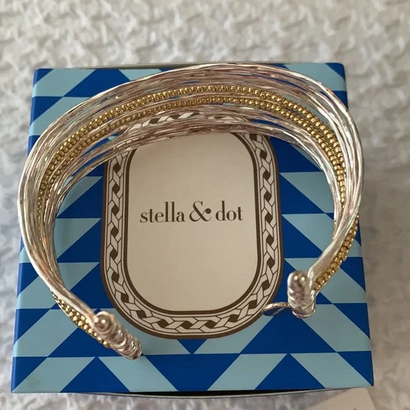 Stella & Dot Silver & Gold Cuff bracelet - Picture 7 of 8